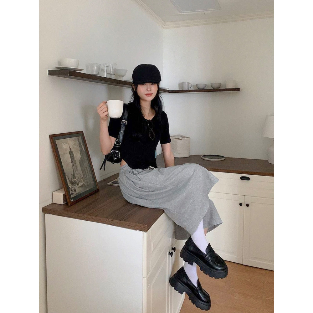 VENUSY｜正韓🇰🇷 - 𝟱色☻ 韓國女裝｜圓擺短版T恤 韓國T恤-細節圖7