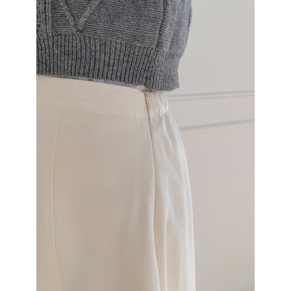 VENUSY｜正韓🇰🇷 - 韓國女裝｜純棉前開衩A字長裙-細節圖9