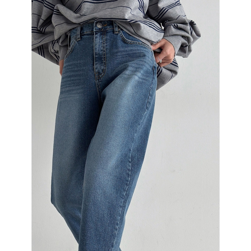 VENUSY｜正韓🇰🇷 - 韓國女裝｜彈力寬鬆牛仔褲 韓國牛仔褲-細節圖9