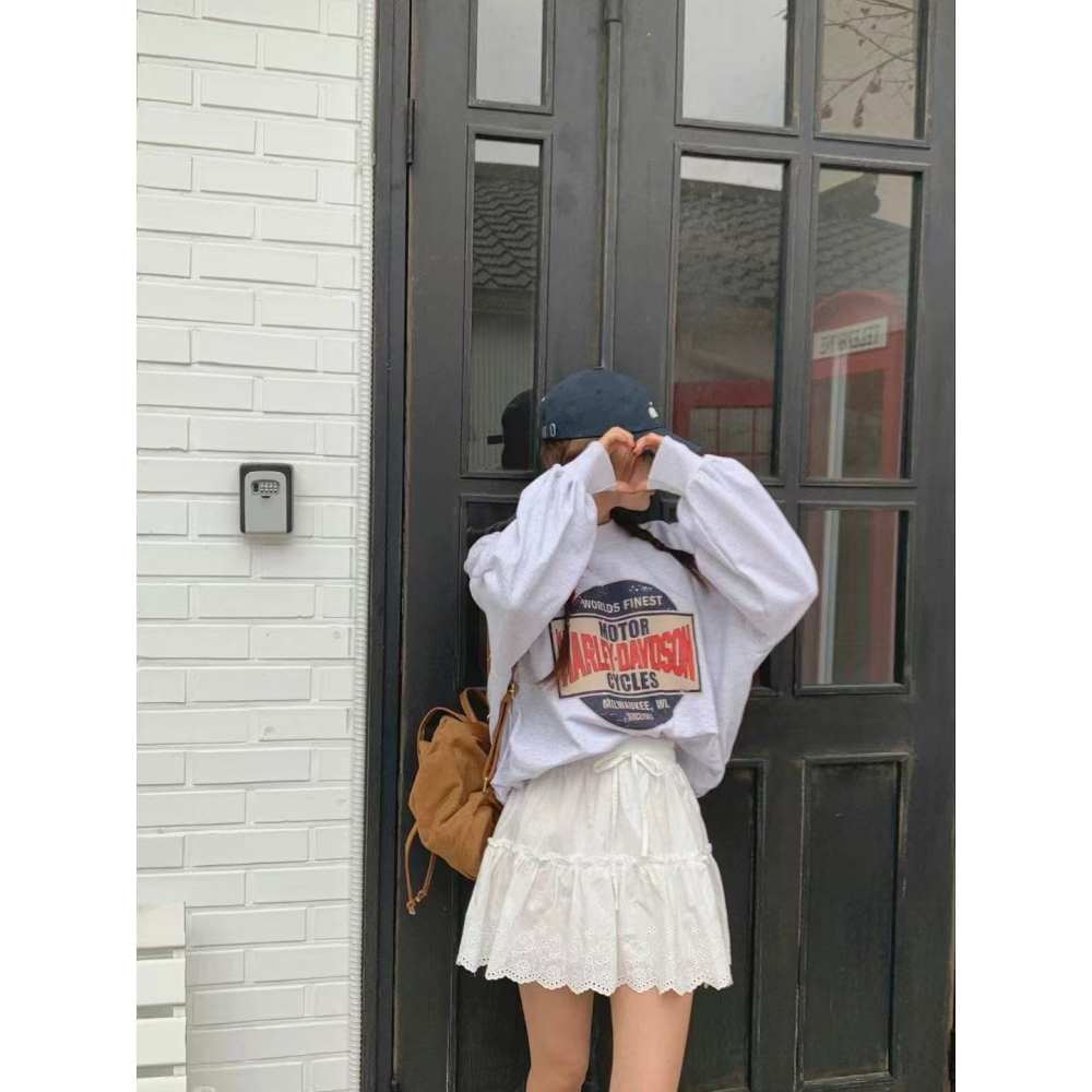 VENUSY｜正韓🇰🇷 - 小清新感❀ 韓國女裝｜純棉蕾絲鏤空褶皺短裙-細節圖7