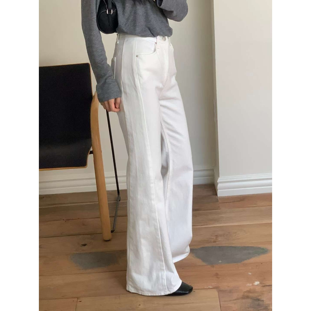 ᴠᴇɴᴜsʏ｜正韓🇰🇷 - 純棉舒適親膚☀ 韓國女裝｜高腰純棉寬鬆喇叭牛仔褲 韓國牛仔褲-細節圖5