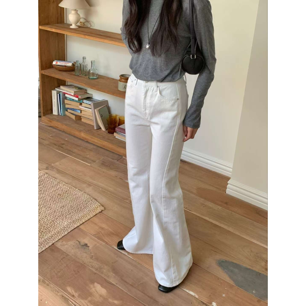 ᴠᴇɴᴜsʏ｜正韓🇰🇷 - 純棉舒適親膚☀ 韓國女裝｜高腰純棉寬鬆喇叭牛仔褲 韓國牛仔褲-細節圖9