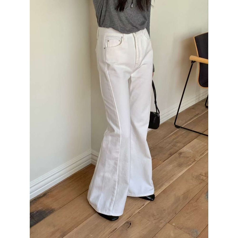 ᴠᴇɴᴜsʏ｜正韓🇰🇷 - 純棉舒適親膚☀ 韓國女裝｜高腰純棉寬鬆喇叭牛仔褲 韓國牛仔褲-細節圖10