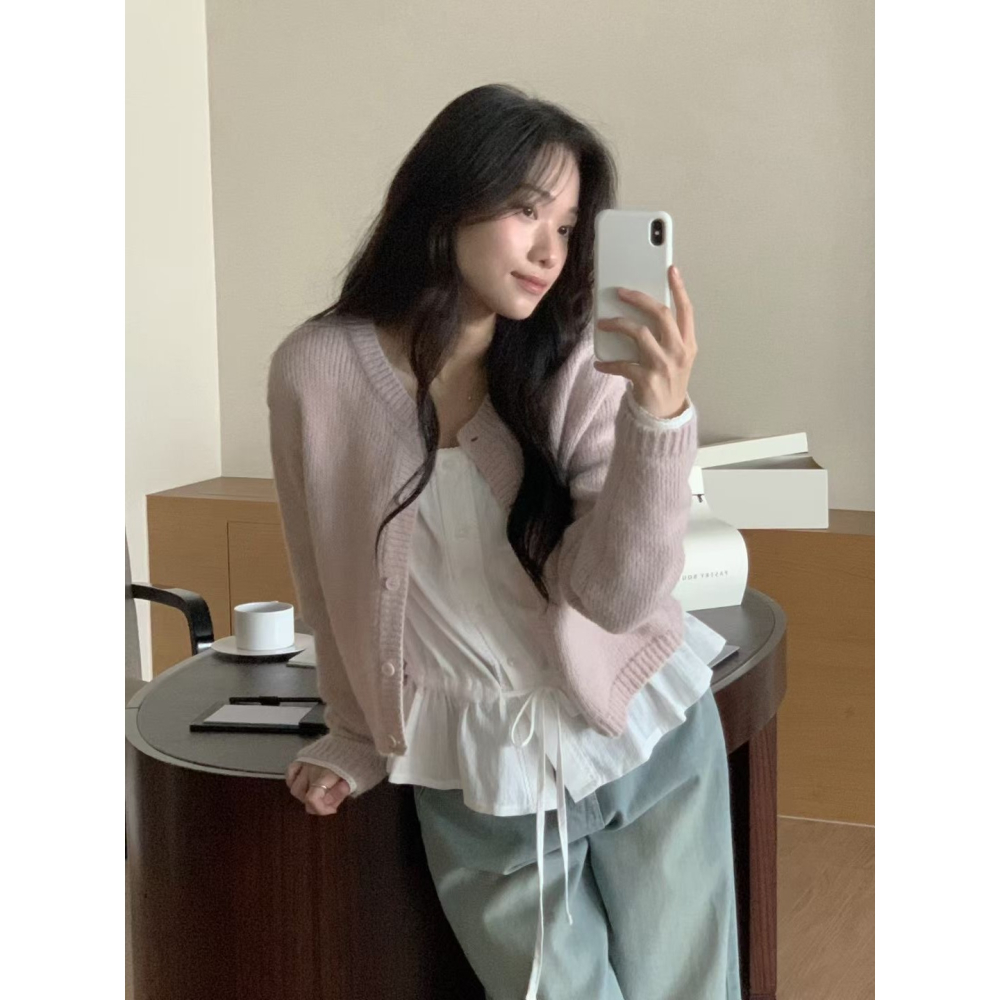 ᴠᴇɴᴜsʏ｜正韓🇰🇷 - 羊毛質感✓ 韓國女裝｜羊毛針織小外套-細節圖10