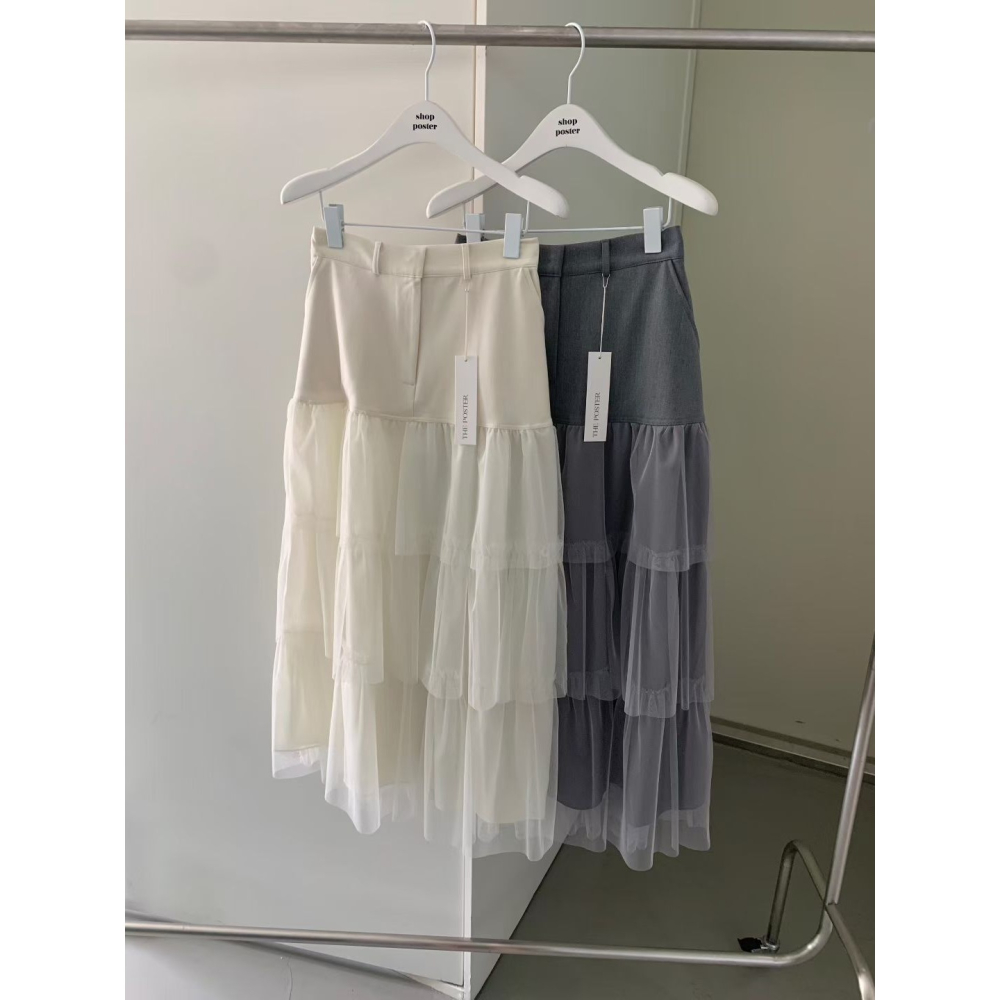 ᴠᴇɴᴜsʏ｜正韓🇰🇷 - poster ♡ 韓國熱門設計師｜Kelly馬海毛針織衫 多層次褶邊紗裙-細節圖10