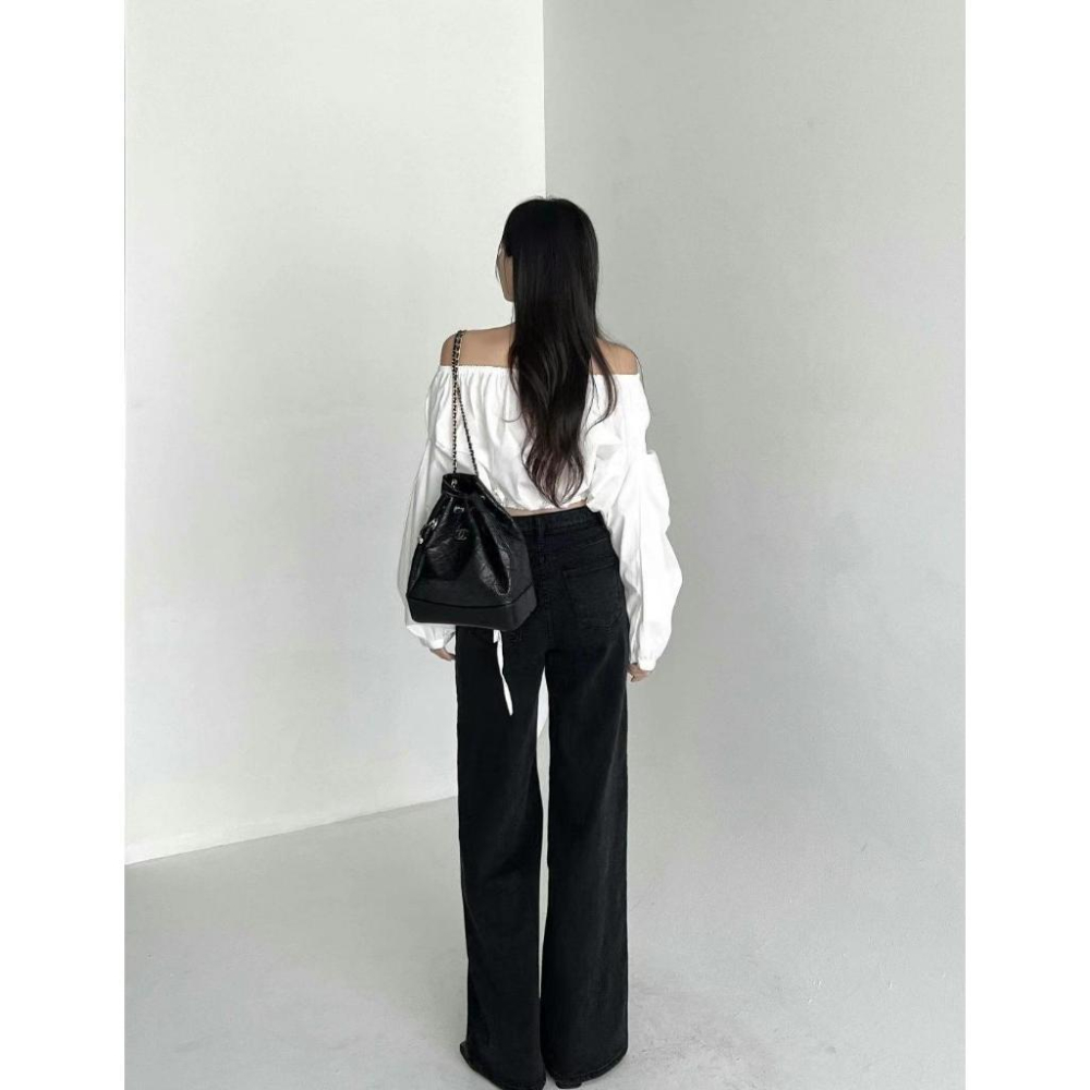 【爆紅回歸】VENUSY｜正韓🇰🇷 - 韓國女裝｜黑色隱藏束帶高腰彈力牛仔褲 韓國牛仔褲-細節圖8