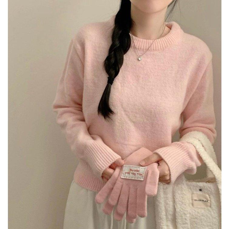 【溫柔紫】冬日必備✔ VENUSY｜正韓🇰🇷 - 韓國女裝｜波波羊毛圓領長袖針織衫-細節圖4