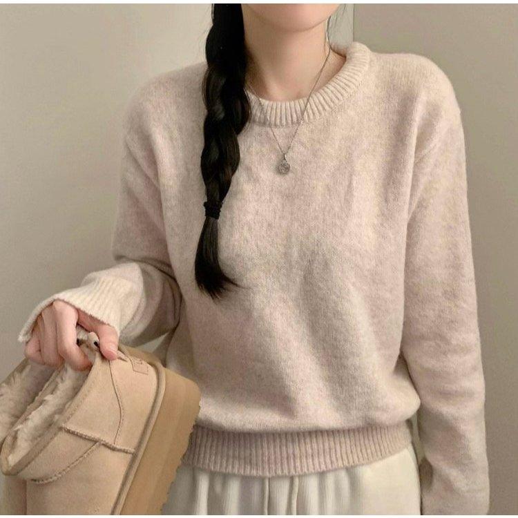 【溫柔紫】冬日必備✔ VENUSY｜正韓🇰🇷 - 韓國女裝｜波波羊毛圓領長袖針織衫-細節圖5