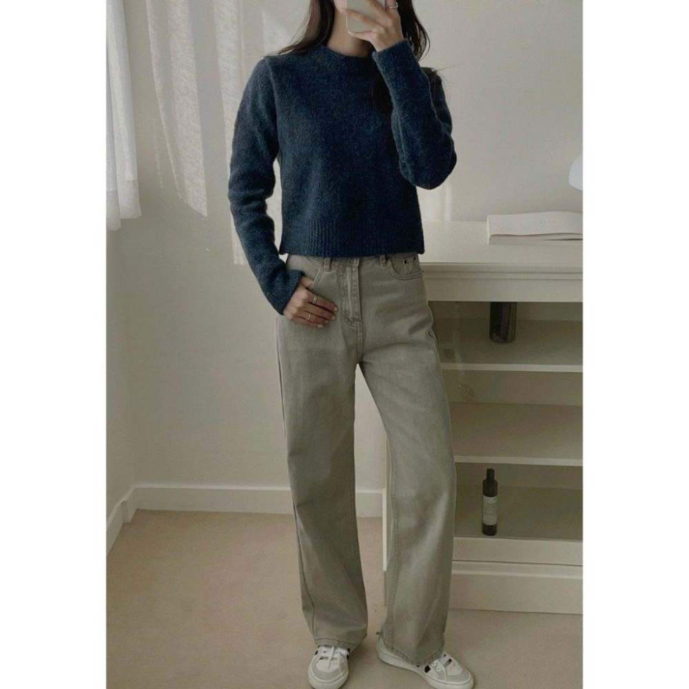 【溫暖質感羊毛】VENUSY｜正韓🇰🇷 - 韓國女裝｜羊毛中領短版毛衣-細節圖2