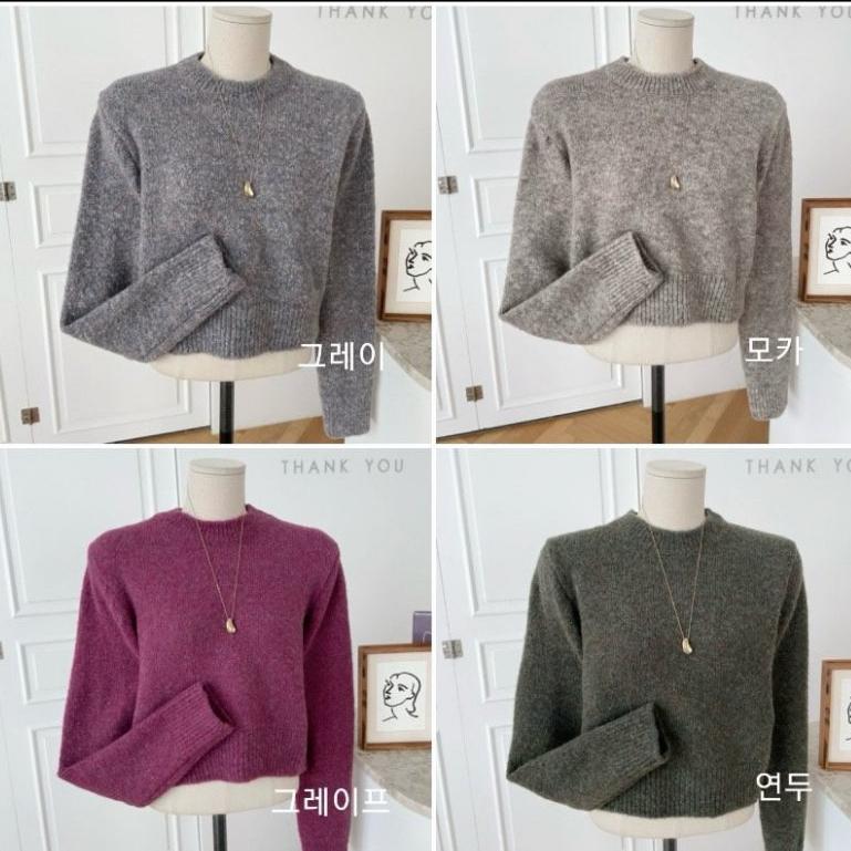 【溫暖質感羊毛】VENUSY｜正韓🇰🇷 - 韓國女裝｜羊毛中領短版毛衣-細節圖9