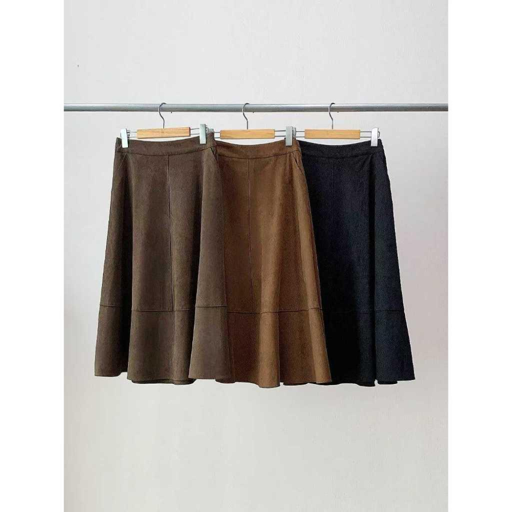 【高質感】VENUSY｜正韓🇰🇷 - 韓國女裝｜波紋絨面高腰彈力長裙-細節圖9