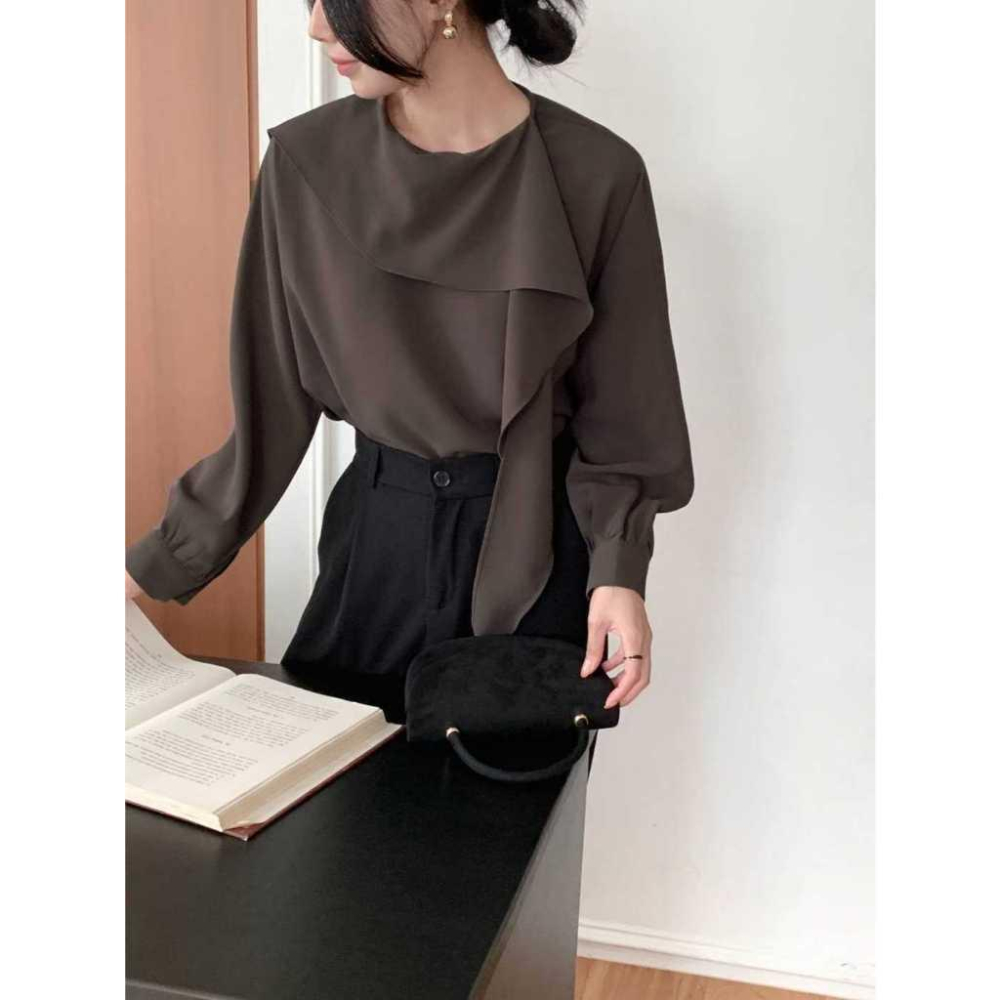 [2025 秋季新潮流] VENUSY｜正韓🇰🇷 - 韓國女裝｜絲巾綁帶襯衫 韓國襯衫-細節圖3