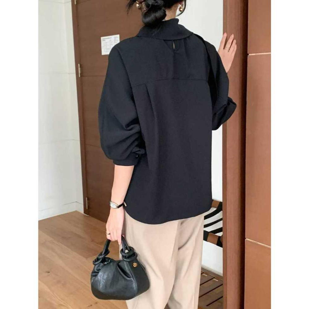 [2025 秋季新潮流] VENUSY｜正韓🇰🇷 - 韓國女裝｜絲巾綁帶襯衫 韓國襯衫-細節圖7