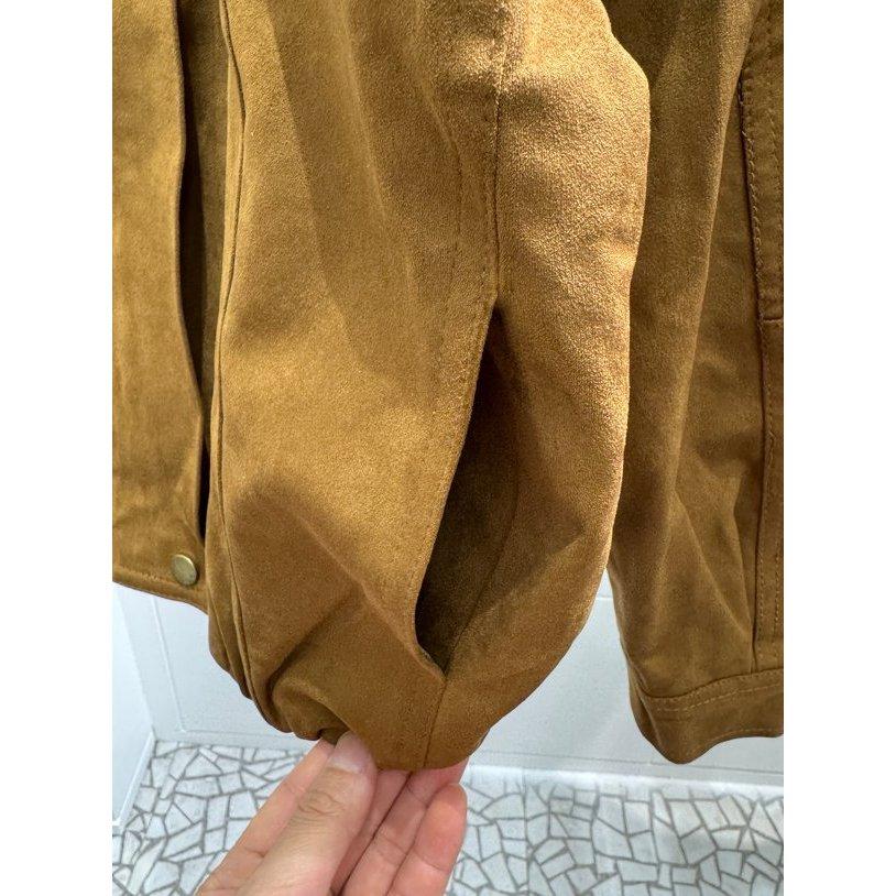 VENUSY｜正韓🇰🇷 - 韓國女裝｜後線條寬鬆麂皮夾克-細節圖9