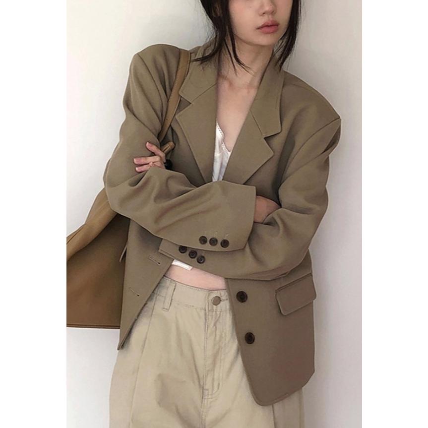 【質感挺版剪裁】ᴠɴ｜正韓🇰🇷 - 韓國女裝｜單排扣西裝外套-細節圖2