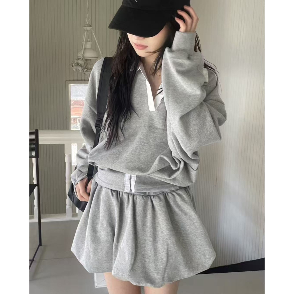 [現貨+預購] VENUSY｜正韓🇰🇷 - 韓國女裝｜純棉拼色寬鬆襯衫 韓國襯衫-細節圖3