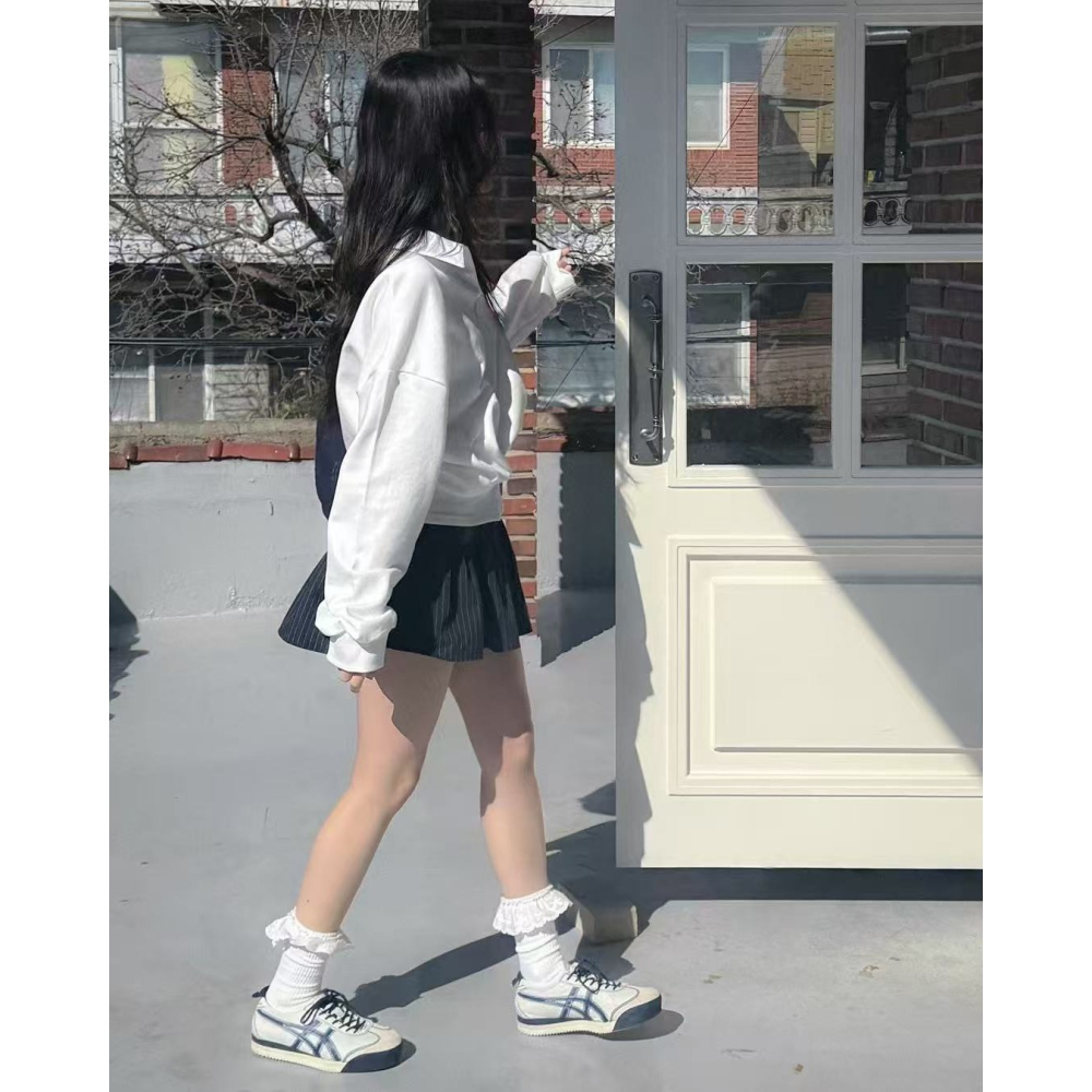 [現貨+預購] VENUSY｜正韓🇰🇷 - 韓國女裝｜純棉拼色寬鬆襯衫 韓國襯衫-細節圖4