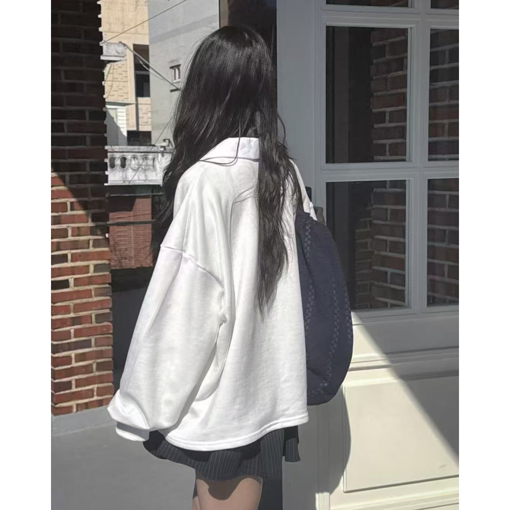 [現貨+預購] VENUSY｜正韓🇰🇷 - 韓國女裝｜純棉拼色寬鬆襯衫 韓國襯衫-細節圖6