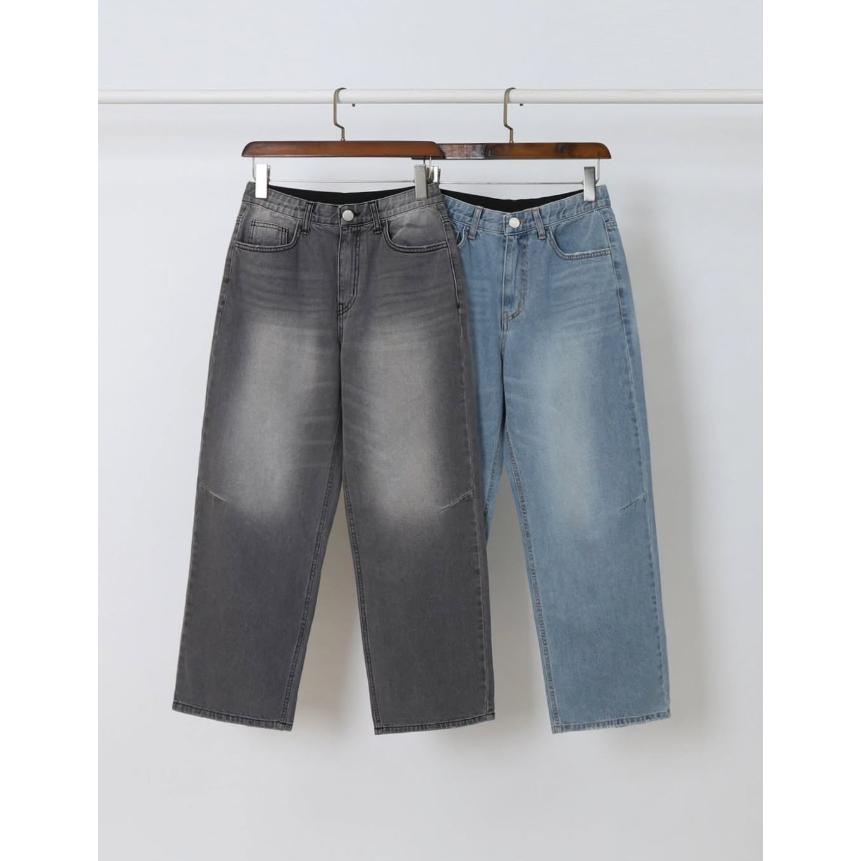 【大碼】VN｜正韓🇰🇷 - 純棉舒適親膚☀ 韓國女裝｜純棉直筒寬管牛仔褲 韓國牛仔褲-細節圖7