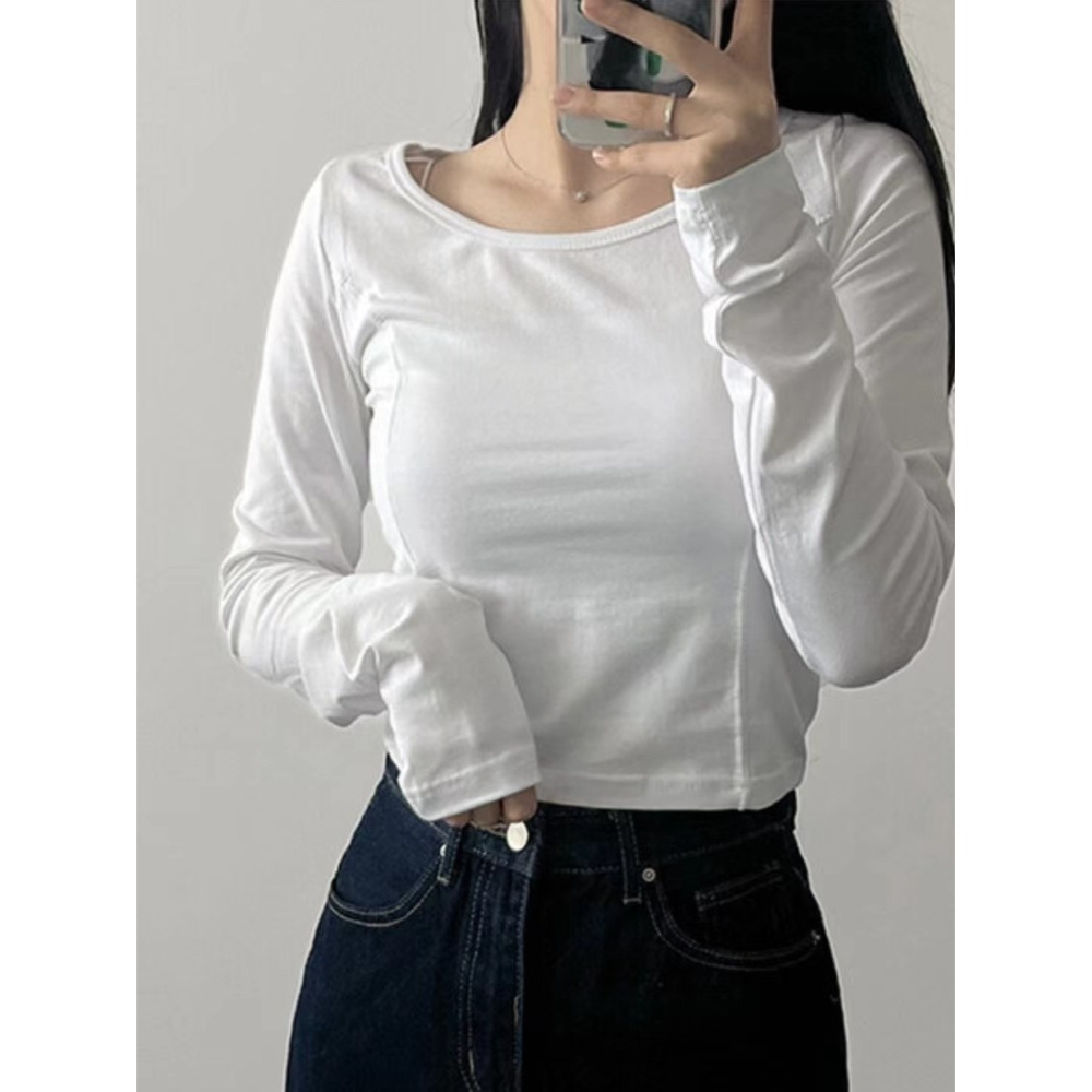 VENUSY｜正韓🇰🇷 - 韓國女裝｜鏤空U領短版上衣-細節圖4