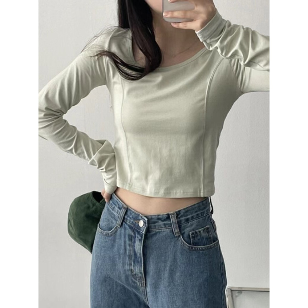 VENUSY｜正韓🇰🇷 - 韓國女裝｜鏤空U領短版上衣-細節圖7