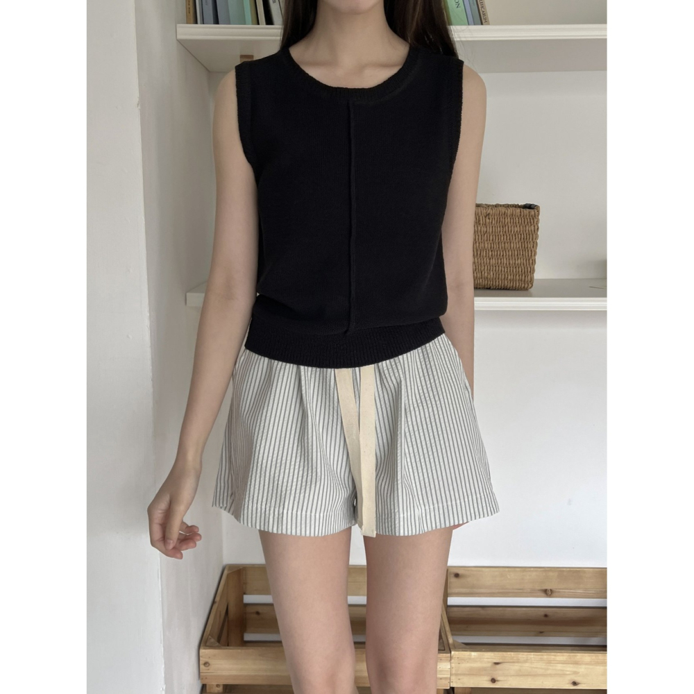 VENUSY｜正韓🇰🇷 - 韓國女裝｜棉質雙色條紋短褲-細節圖8