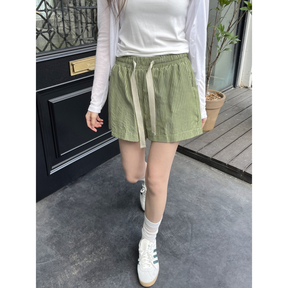 VENUSY｜正韓🇰🇷 - 韓國女裝｜棉質雙色條紋短褲-細節圖10