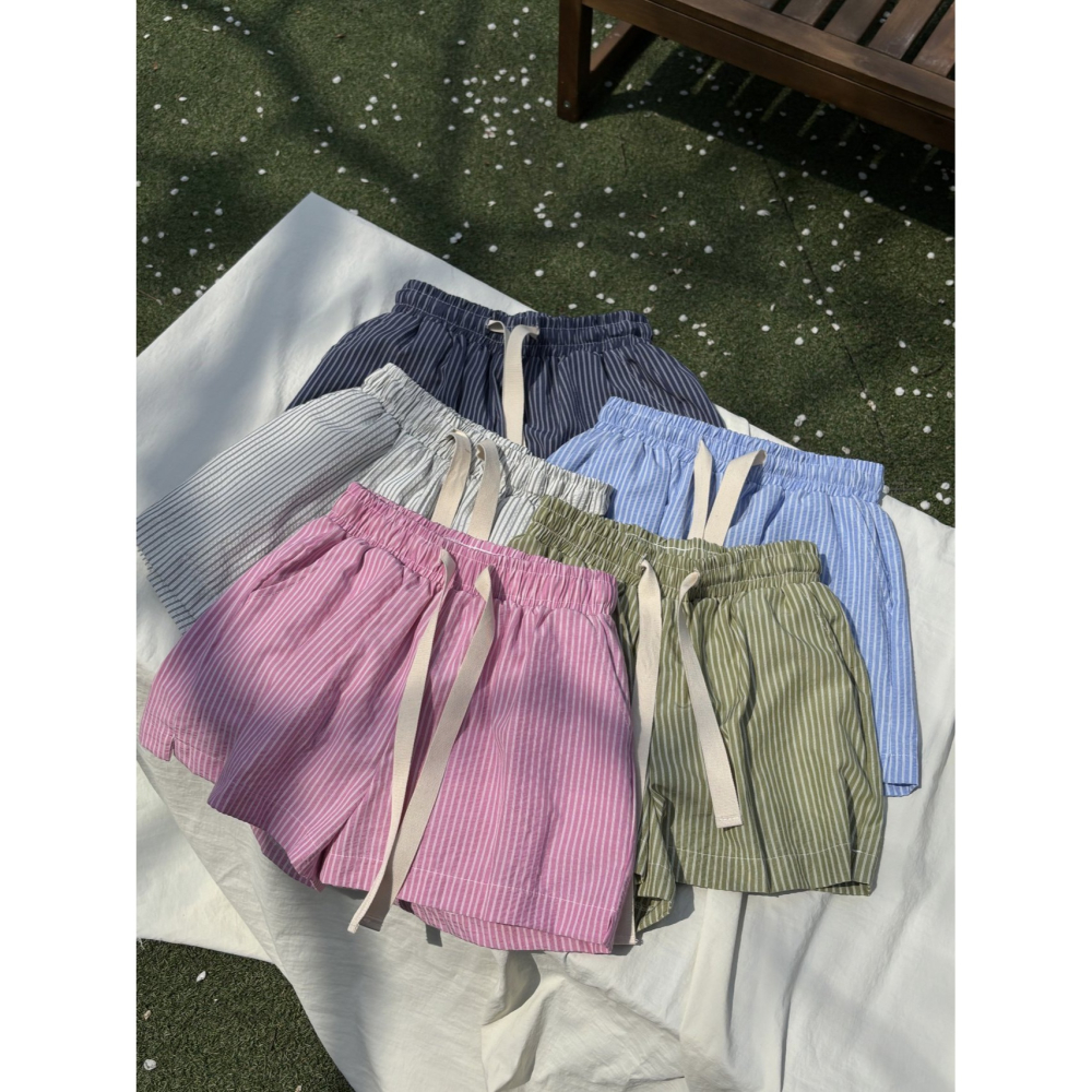 VENUSY｜正韓🇰🇷 - 韓國女裝｜棉質雙色條紋短褲-細節圖11