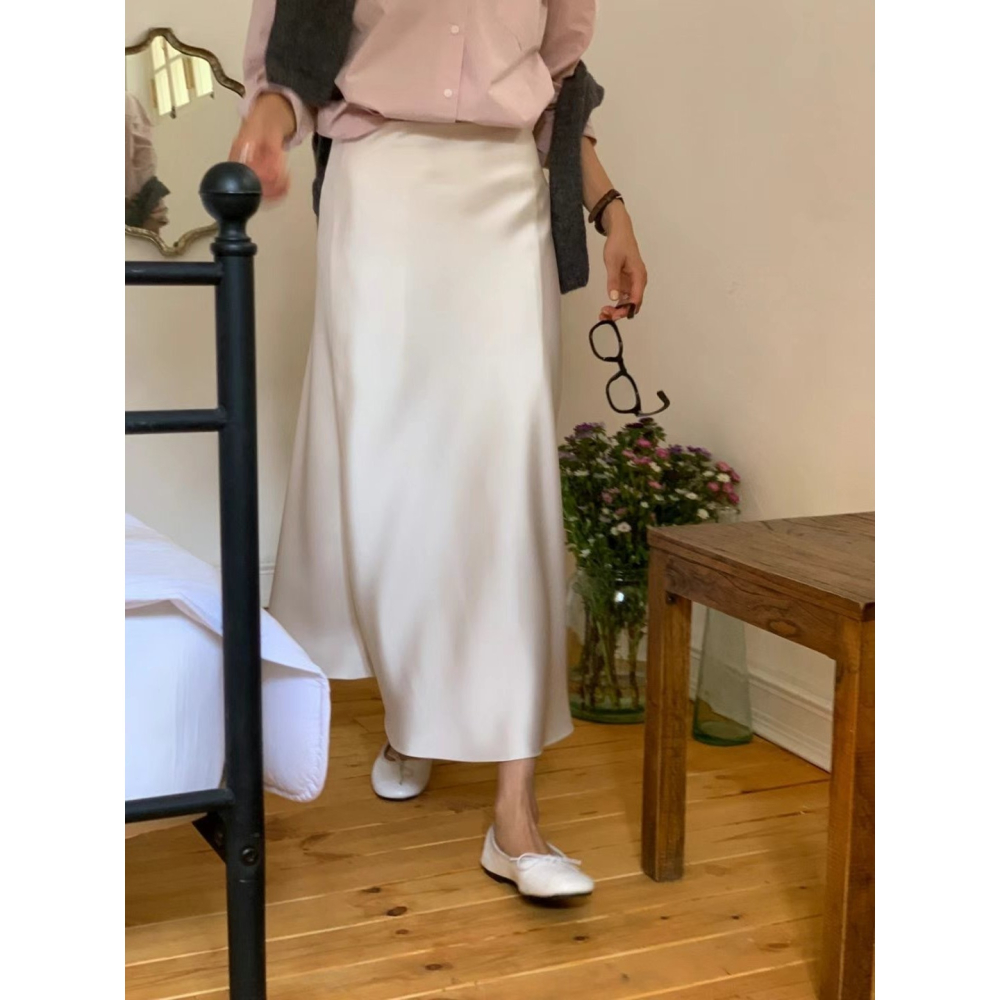 VENUSY｜正韓🇰🇷 - 韓國女裝｜法式A字真絲裙-細節圖10