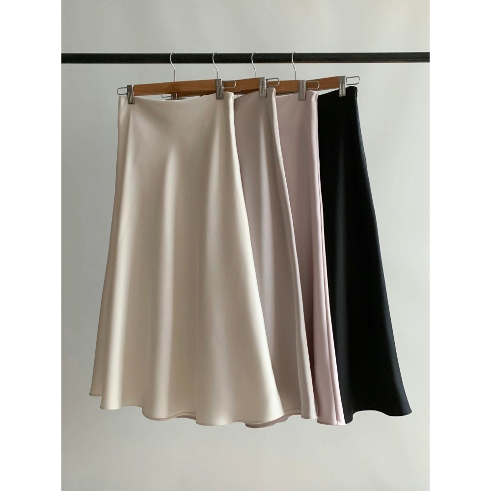 VENUSY｜正韓🇰🇷 - 韓國女裝｜法式A字真絲裙-細節圖11