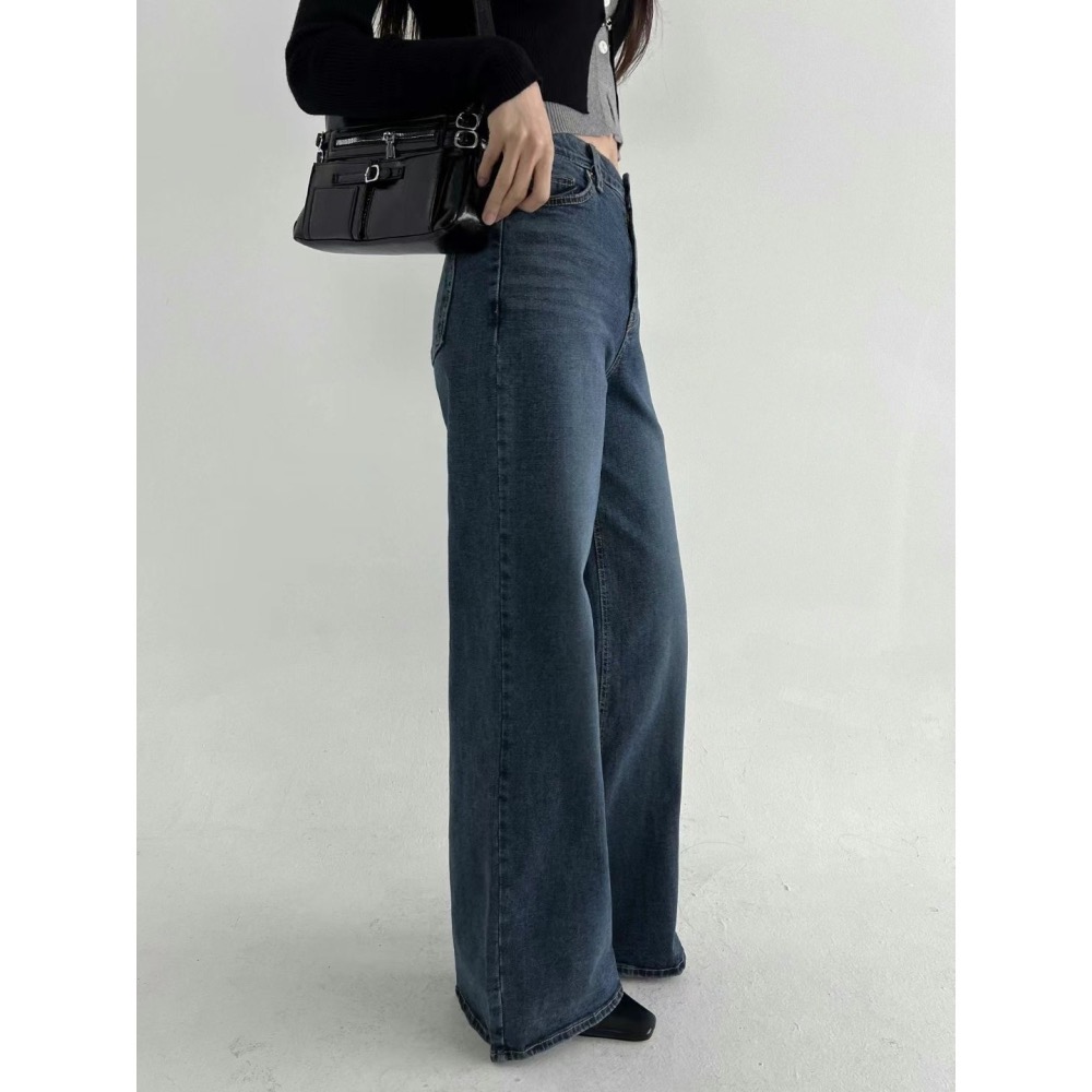 【韓網熱銷2萬件】VENUSY｜正韓 - 韓國女裝｜高腰藍色彈力直筒牛仔褲 韓國牛仔褲 韓國牛仔褲 韓國牛仔褲-細節圖6