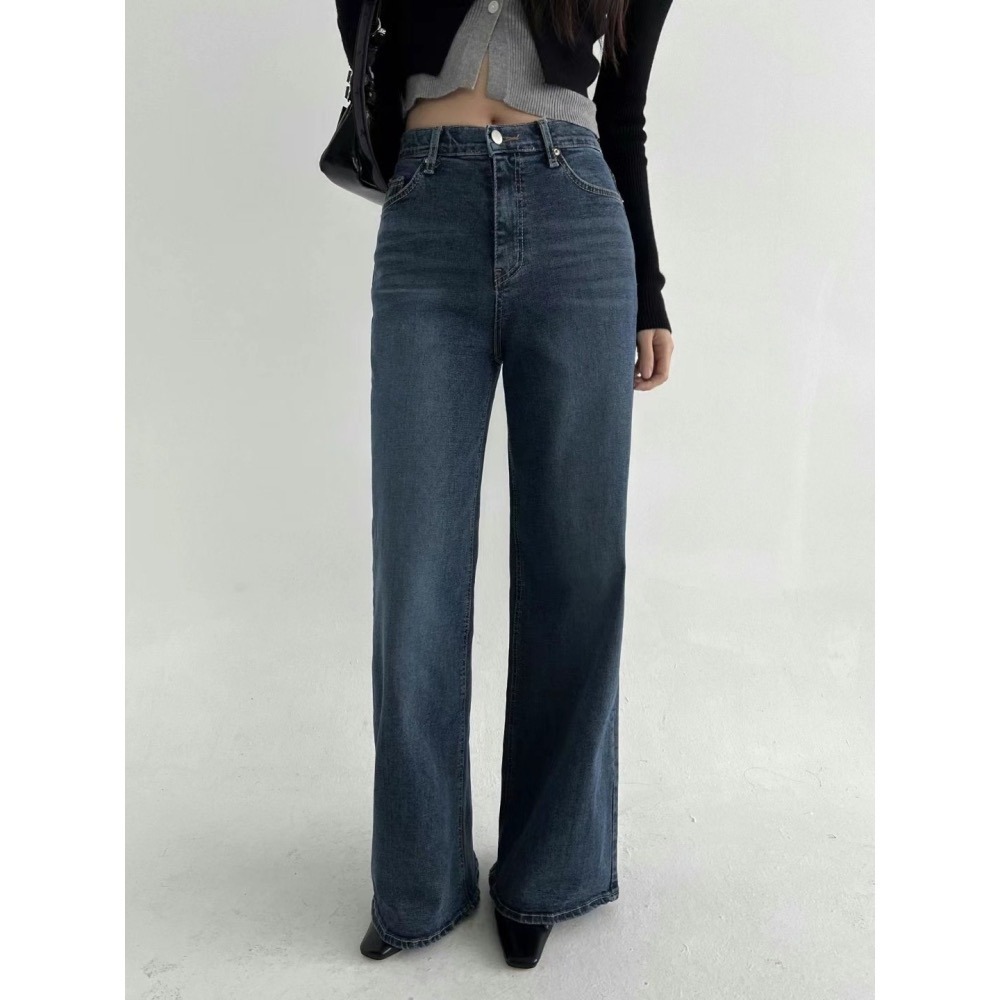 【韓網熱銷2萬件】VENUSY｜正韓 - 韓國女裝｜高腰藍色彈力牛仔褲 韓國牛仔褲-細節圖7