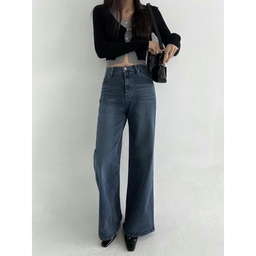 【韓網熱銷2萬件】VENUSY｜正韓 - 韓國女裝｜高腰藍色彈力牛仔褲 韓國牛仔褲-細節圖8