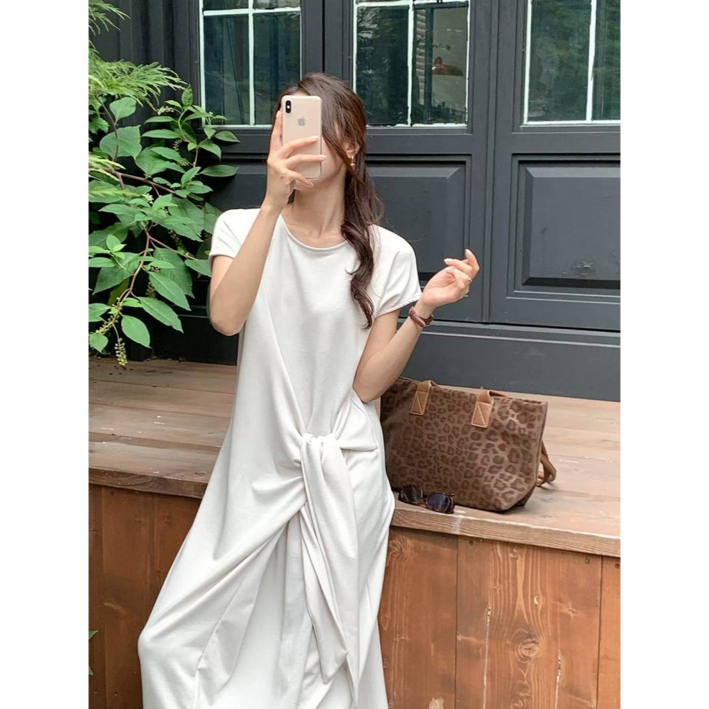 VENUSY｜正韓🇰🇷 - 韓國女裝｜綁帶造型長洋裝 韓國洋裝-細節圖4