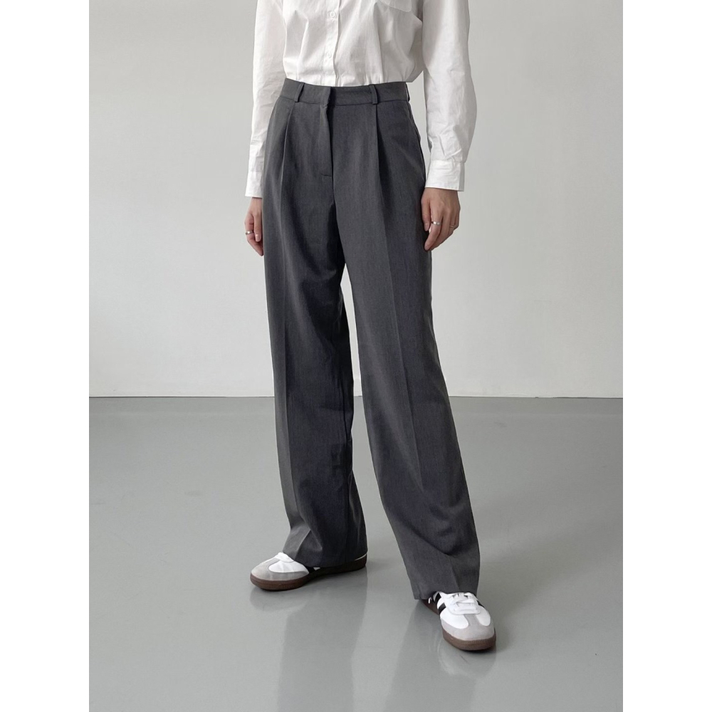 【高級質感】ᴠɴ｜正韓🇰🇷 - 韓國女裝｜直筒褶皺西裝褲-細節圖7