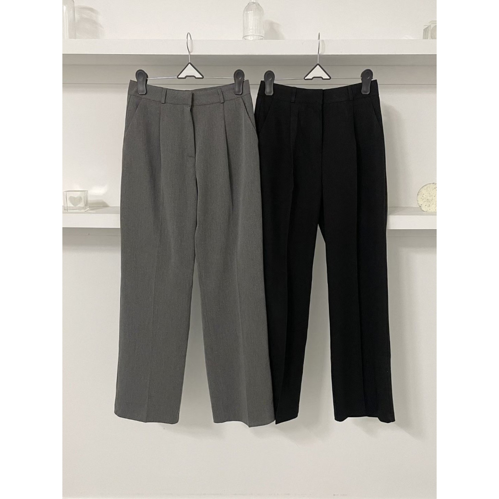 【高級質感】ᴠɴ｜正韓🇰🇷 - 韓國女裝｜直筒褶皺西裝褲-細節圖9