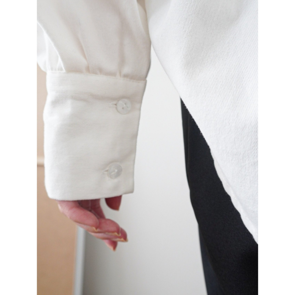 【𝟷𝟶𝟶%棉】極簡層次感設計 上身自帶立體輪廓．ᴠɴ｜正韓🇰🇷 - 韓國女裝｜純棉泡泡袖襯衫 韓國襯衫-細節圖5