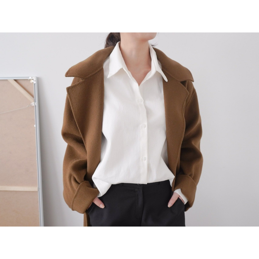 【𝟷𝟶𝟶%棉】極簡層次感設計 上身自帶立體輪廓．ᴠɴ｜正韓🇰🇷 - 韓國女裝｜純棉泡泡袖襯衫 韓國襯衫-細節圖6