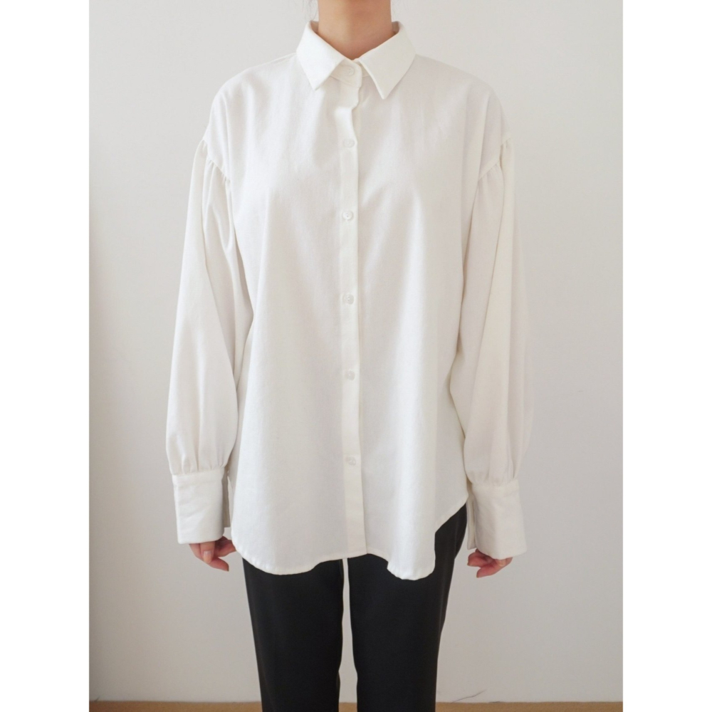 【𝟷𝟶𝟶%棉】極簡層次感設計 上身自帶立體輪廓．ᴠɴ｜正韓🇰🇷 - 韓國女裝｜純棉泡泡袖襯衫 韓國襯衫-細節圖8