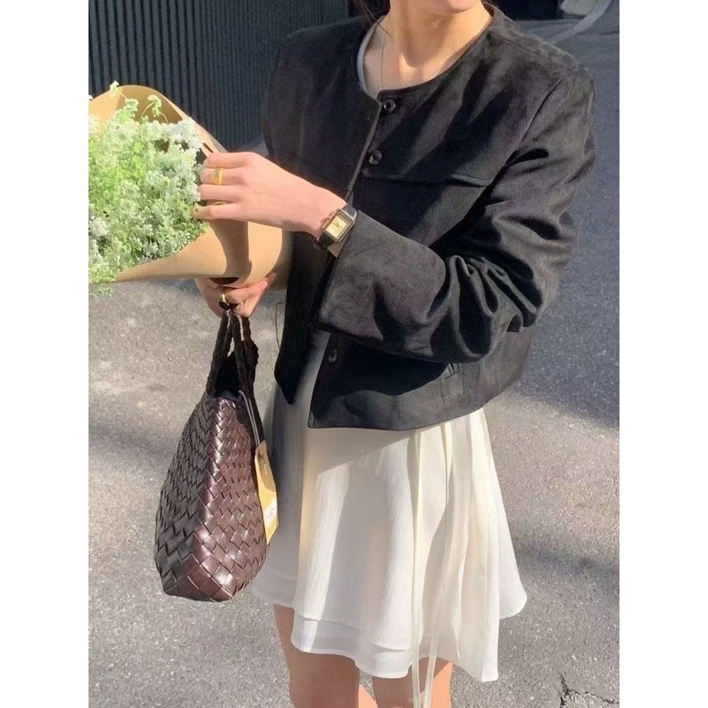 VENUSY｜正韓🇰🇷 - 韓國女裝｜法式復古麂皮夾克-細節圖9