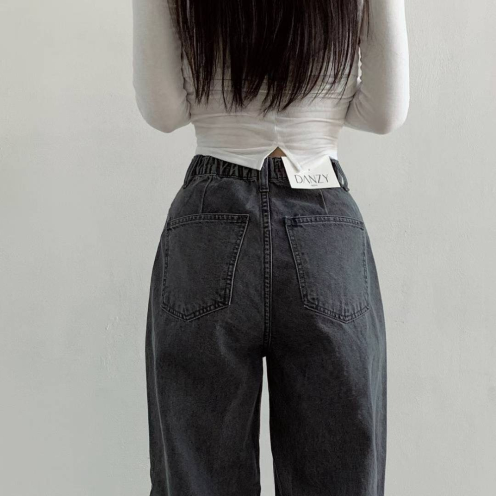 【韓網熱銷4萬件】ᴠɴ｜正韓🇰🇷 - 純棉舒適親膚☀ 韓國女裝｜純棉寬鬆高腰六角牛仔褲 韓國牛仔褲-細節圖6