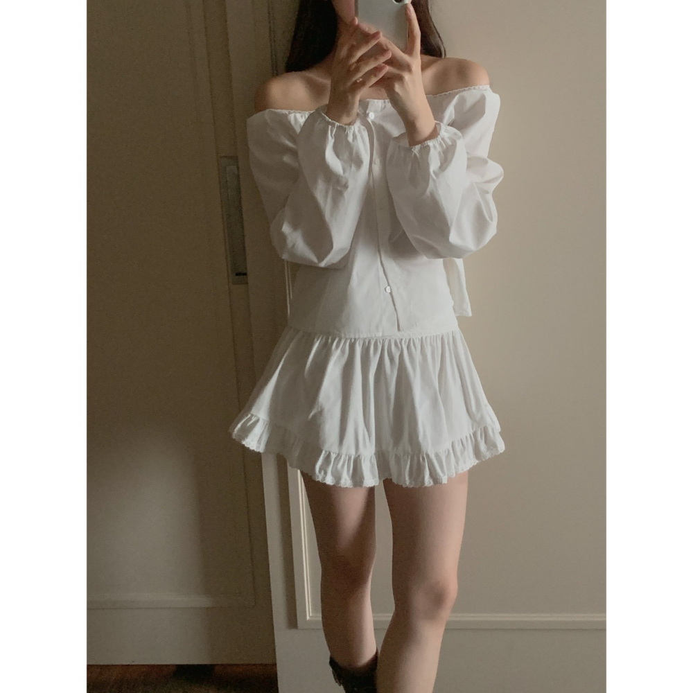 【𝟷𝟶𝟶%棉】方領設計 甜美氣質．ᴠɴ｜正韓🇰🇷 - 韓國女裝｜純棉蕾絲襯衫 韓國襯衫-細節圖3