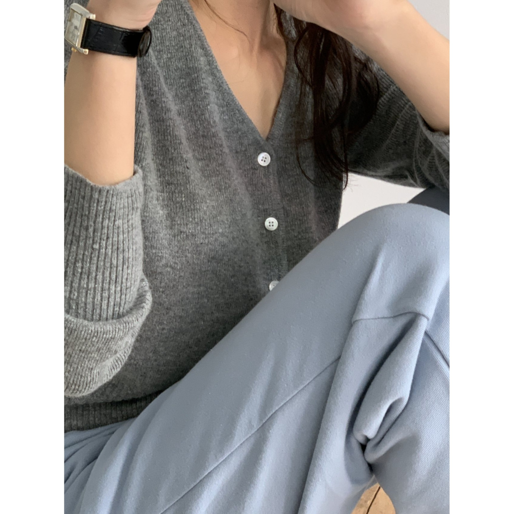 VENUSY｜正韓🇰🇷 - 韓國女裝｜羊毛V領針織小外套 開襟衫-細節圖2