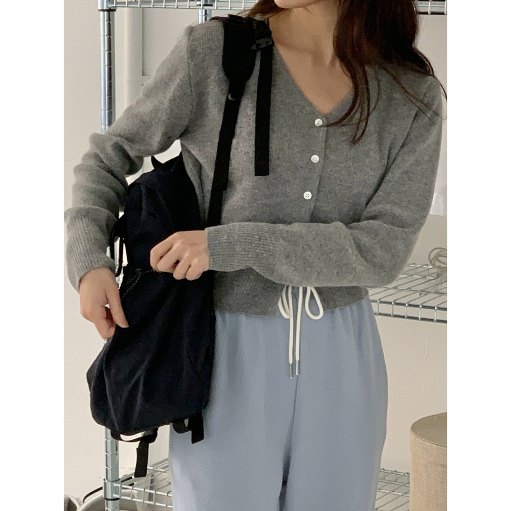 VENUSY｜正韓🇰🇷 - 韓國女裝｜羊毛V領針織小外套 開襟衫-細節圖3