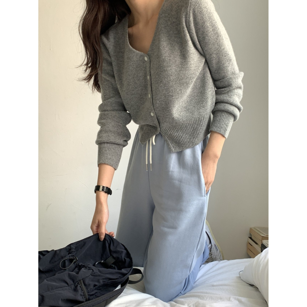 VENUSY｜正韓🇰🇷 - 韓國女裝｜羊毛V領針織小外套 開襟衫-細節圖6