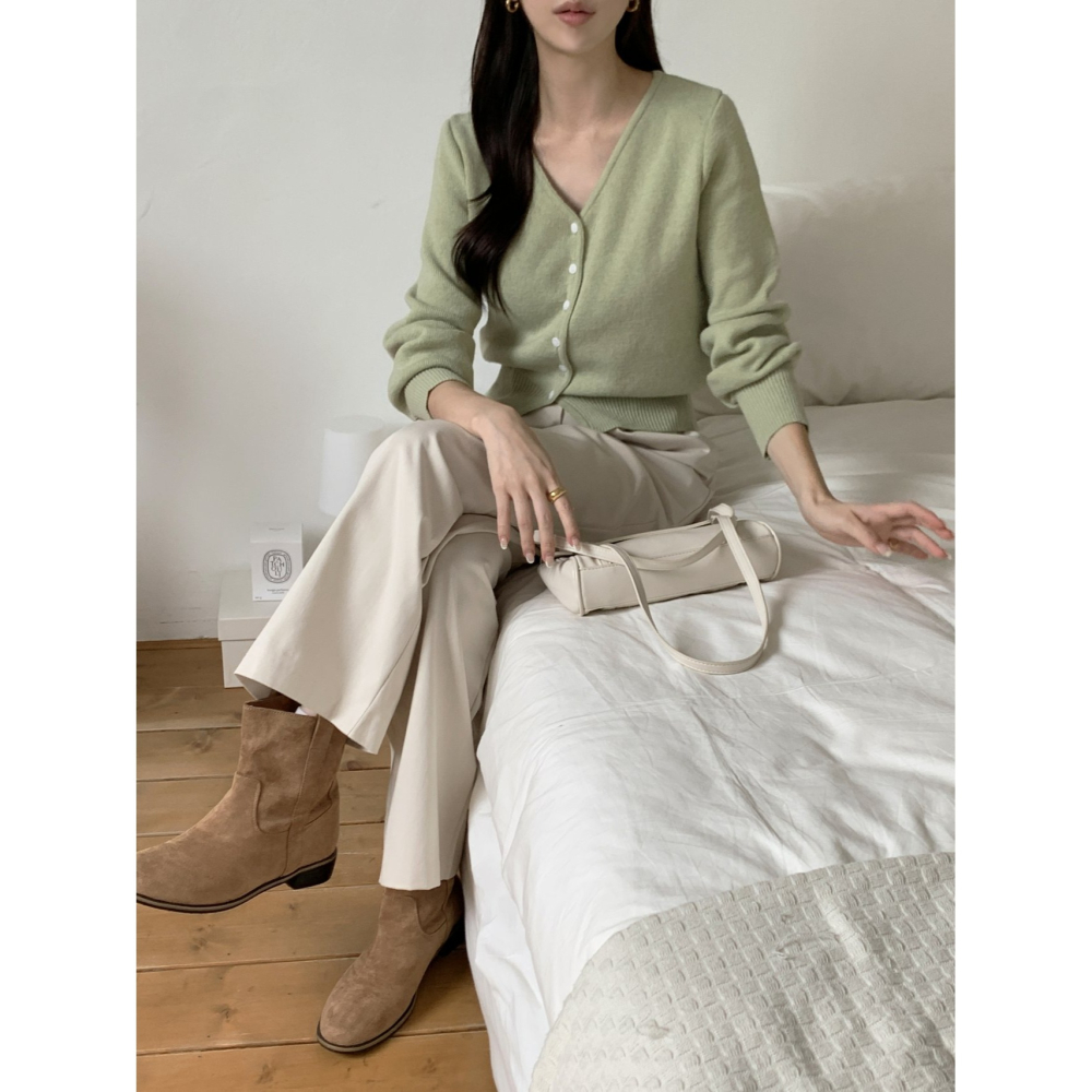VENUSY｜正韓🇰🇷 - 韓國女裝｜羊毛V領針織小外套 開襟衫-細節圖8