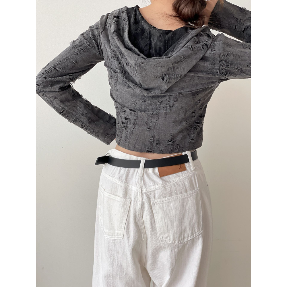 VENUSY｜正韓🇰🇷 - 韓國女裝｜破損連帽外套-細節圖5