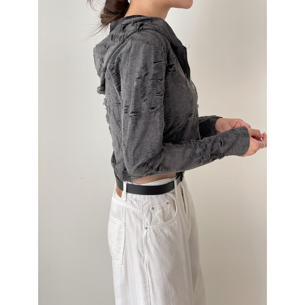 VENUSY｜正韓🇰🇷 - 韓國女裝｜破損連帽外套-細節圖9