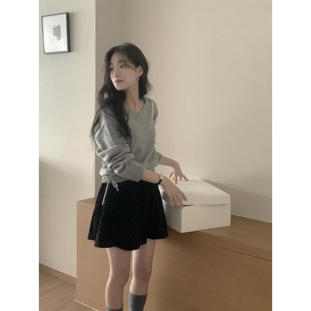 VENUSY｜正韓🇰🇷 - 羊駝毛親膚柔軟☀ 韓國女裝｜v領羊駝毛針織衫-細節圖7