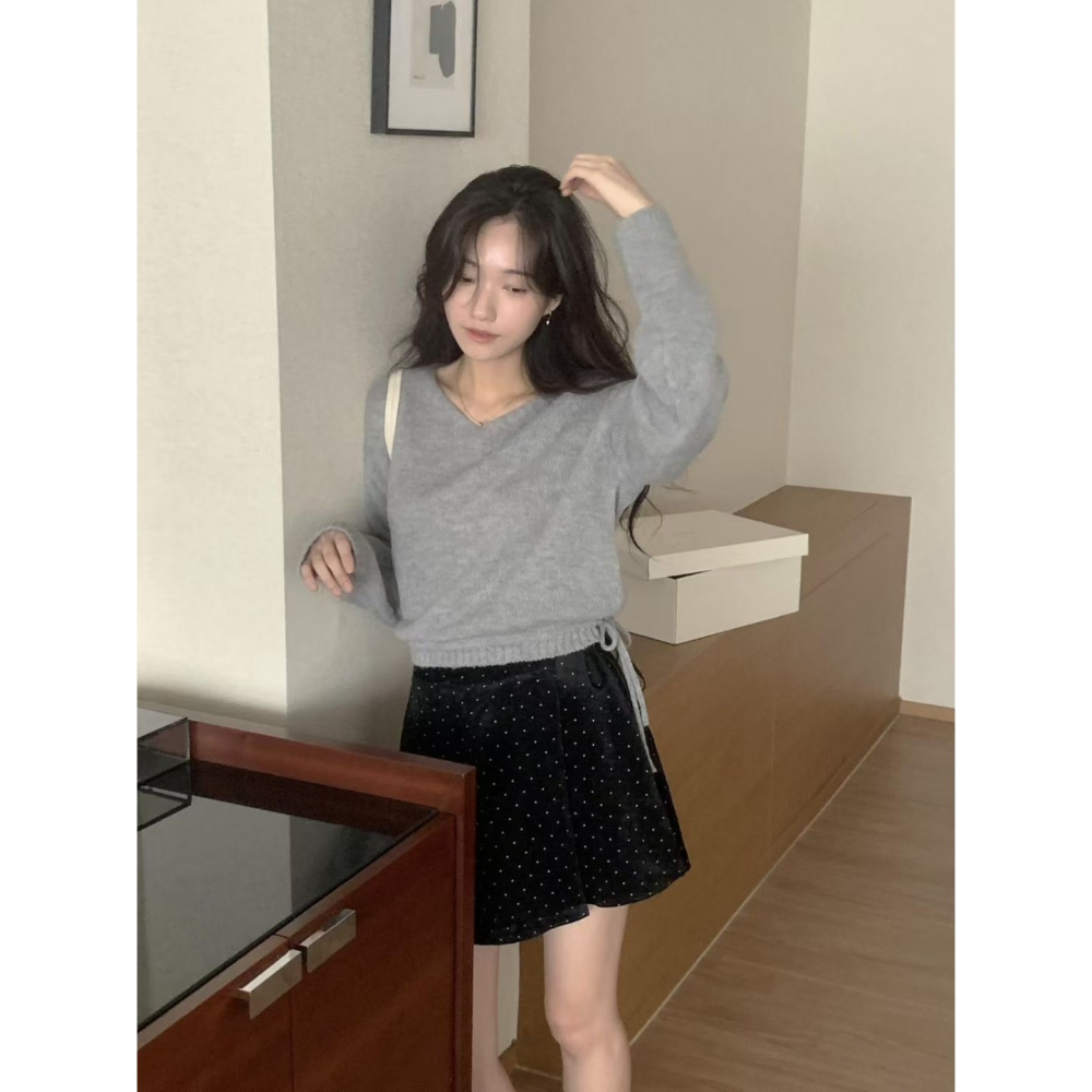 VENUSY｜正韓🇰🇷 - 羊駝毛親膚柔軟☀ 韓國女裝｜v領羊駝毛針織衫-細節圖10